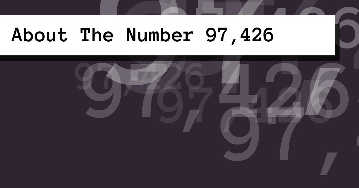 About The Number 97,426