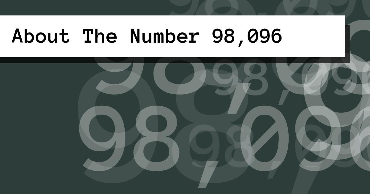 About The Number 98,096