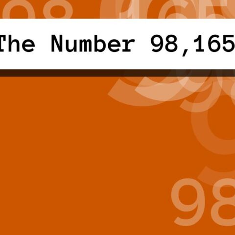 About The Number 98,165