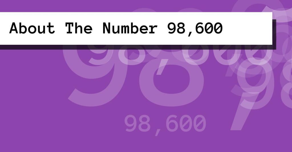 Number 19980 About The Number 98,600