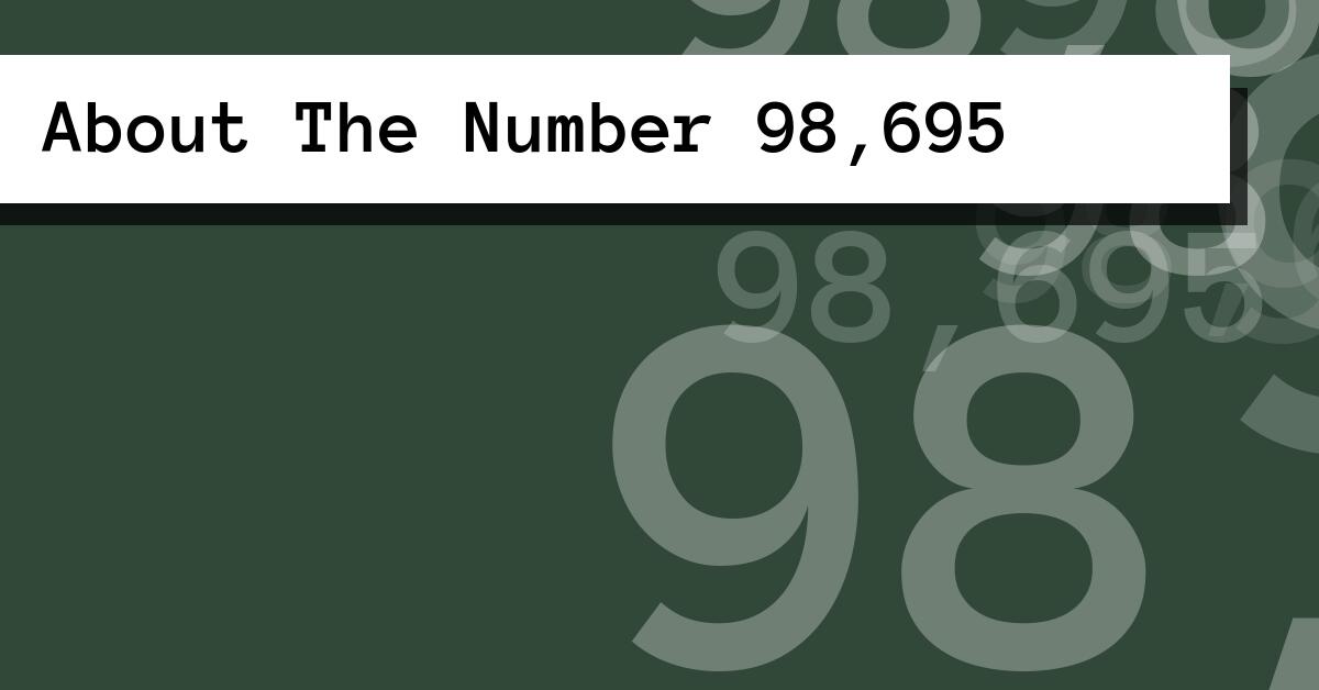 About The Number 98,695