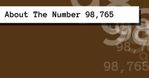 About The Number 98,765