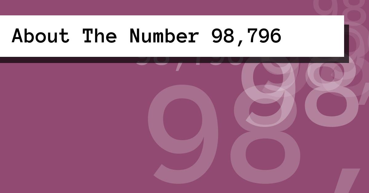 About The Number 98,796