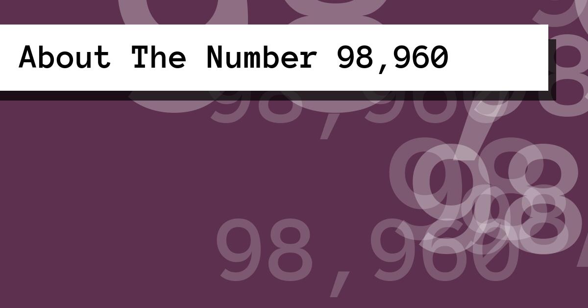 About The Number 98,960