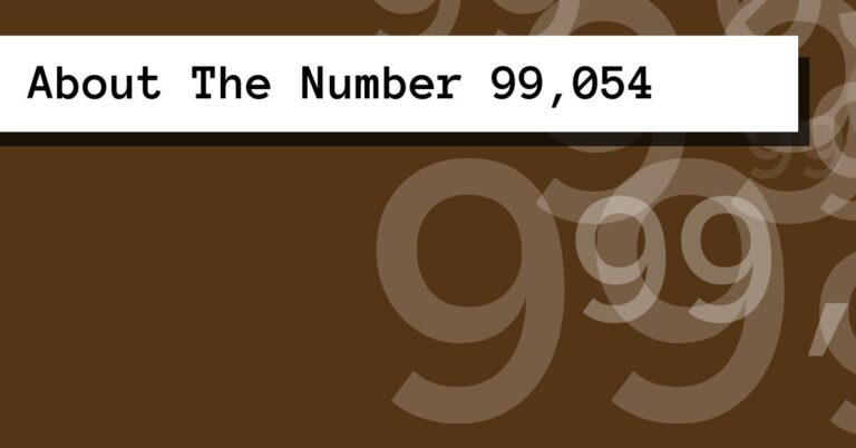 About The Number 99,054