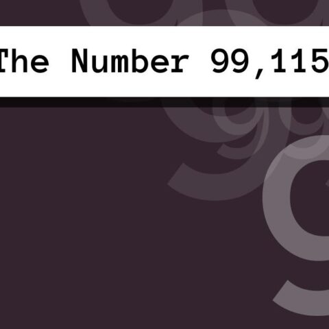About The Number 99,115